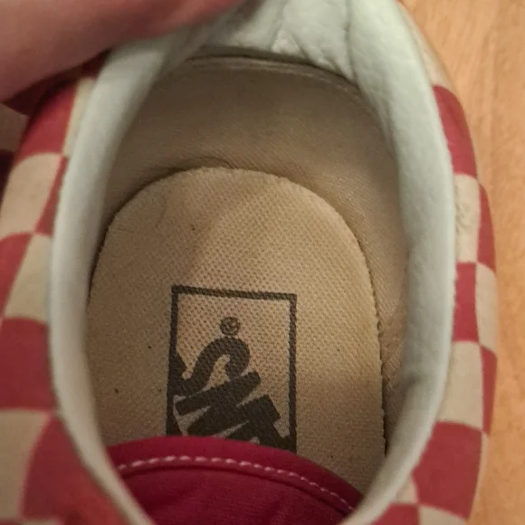 Vans Old Skool Red and White Checkerboard Canvas Sneakers Womens 8.5 Mens 7 - Picture 9 of 14